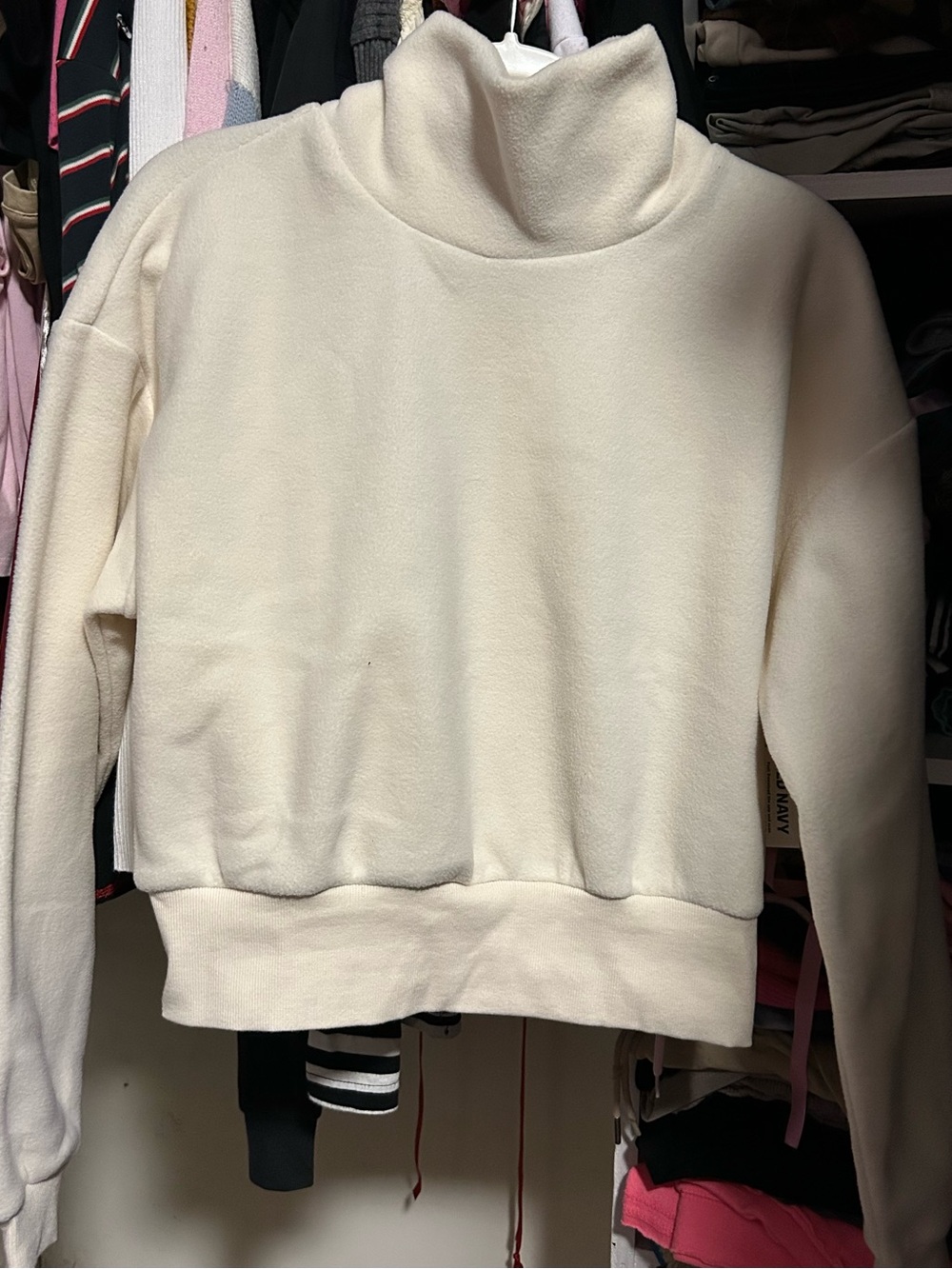 Old Navy Cream Turtleneck Sweatshirt